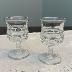 Vintage Kings Crown Cordials, Set of 2, Indiana Glass Barware